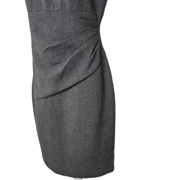 Diane Von Furstenberg  Bevin Ruched Stretch Jersey Sheath Dress Size 10 Gray - Picture 7 of 12